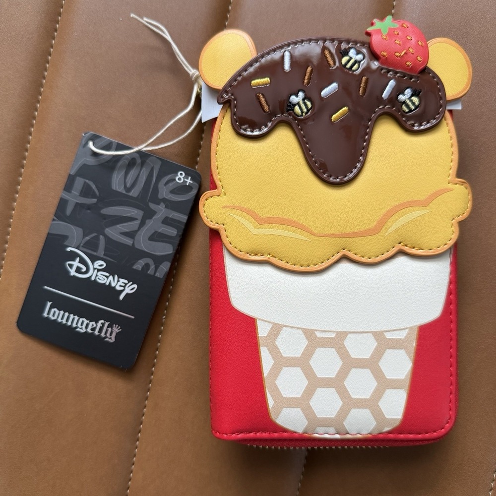 NEW Loungefly Disney Winnie The Pooh Ice Cream Wallet Sweet Treat Zip Around